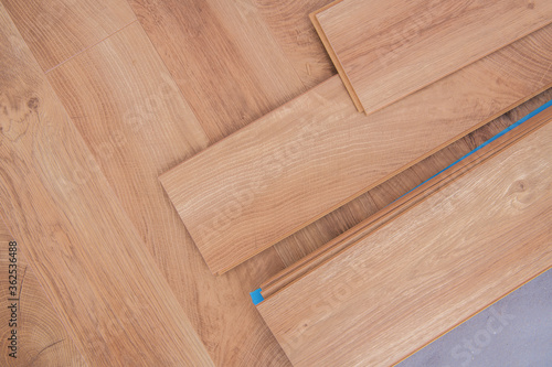Laminated Residential Floor Panels Close Up