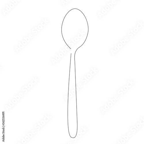 Spoon silhouette oon white background. Vector illustration