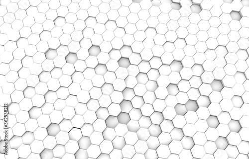 Duo tone hexagon 3D background texture. 3d rendering illustration. Futuristic abstract background.