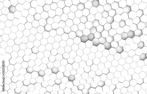 Duo tone hexagon 3D background texture. 3d rendering illustration. Futuristic abstract background.