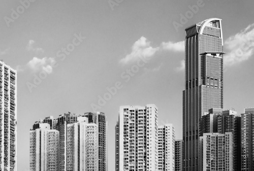 Canvas Print High rise office building and residential building in Hong Kong city