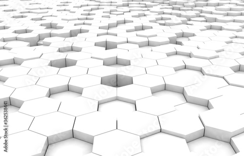 Fototapeta Naklejka Na Ścianę i Meble -  Duo tone hexagon 3D background texture. 3d rendering illustration. Futuristic abstract background.