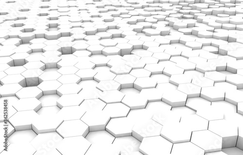 Duo tone hexagon 3D background texture. 3d rendering illustration. Futuristic abstract background.