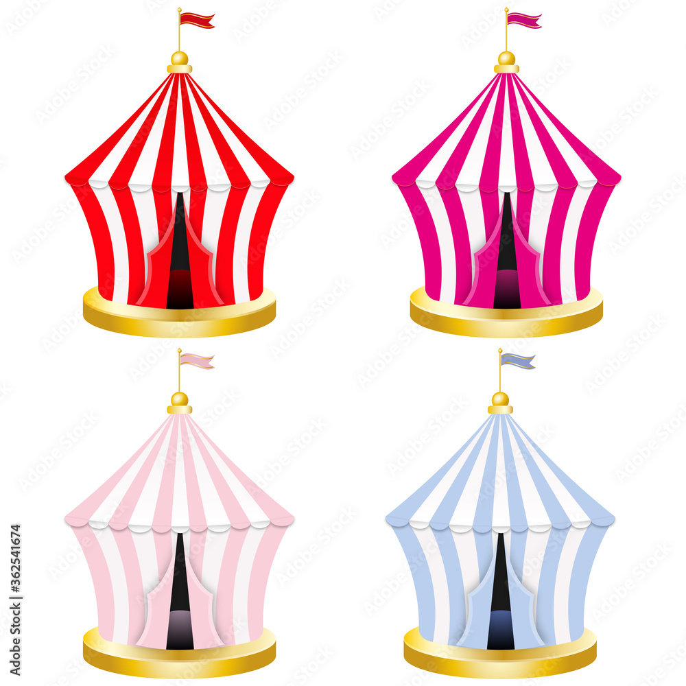 Circus tent with a flag. Circus and carnival. Vector illustration. Circus tent with a flag. Circus and carnival. Vector illustration.