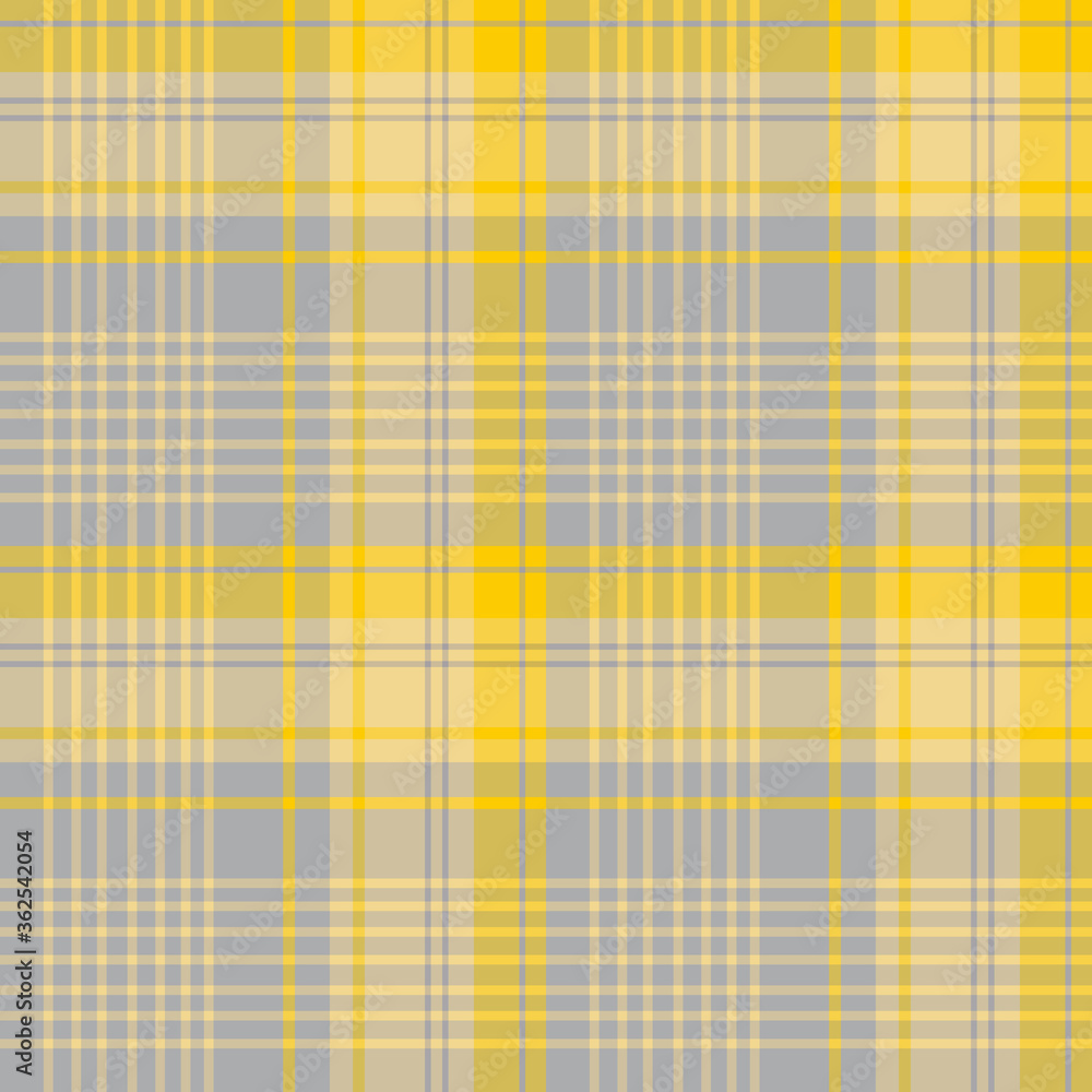 Seamless pattern in simple light gray and yellow colors for plaid, fabric, textile, clothes, tablecloth and other things. Vector image.
