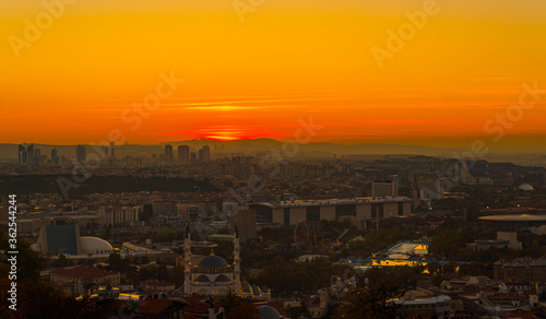 Cityscape view from Ankara Castle in the sunset © Bilal