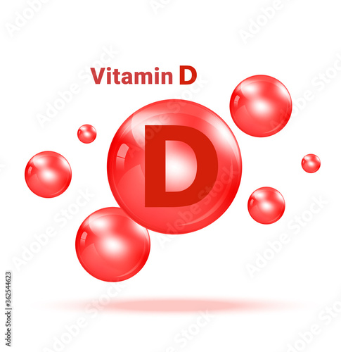 Vitamin D Graphic Medicine Bubble on white background Illustration. Health care and Medical Concept Design.