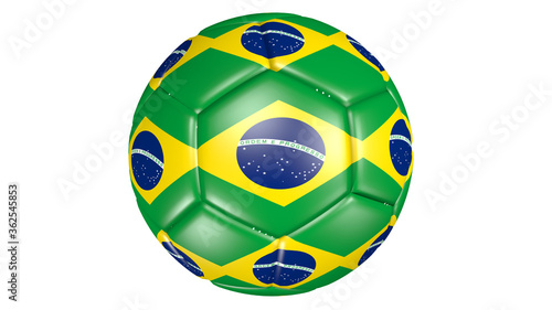 Soccer ball with multiple flags of Brazil