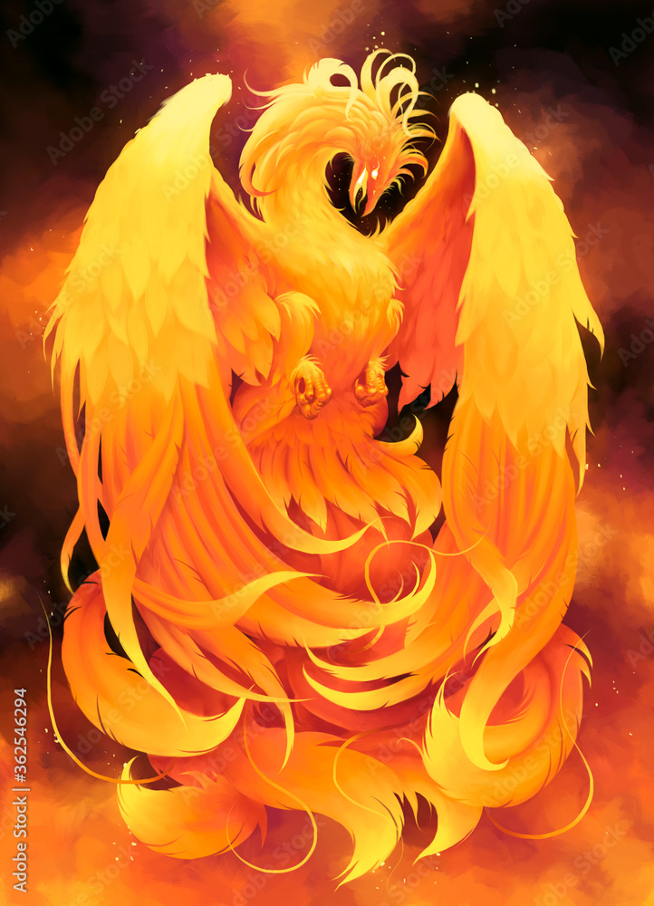 Phoenix bird illustration Stock Illustration | Adobe Stock