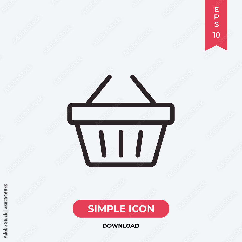 Shopping icon vector. Basket sign Shopping icon vector. Basket sign