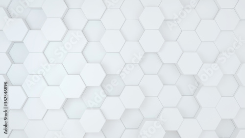Fototapeta Naklejka Na Ścianę i Meble -  Abstract geometric white background with hexagons