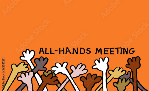 Obraz na płótnie All hands meeting w salonie