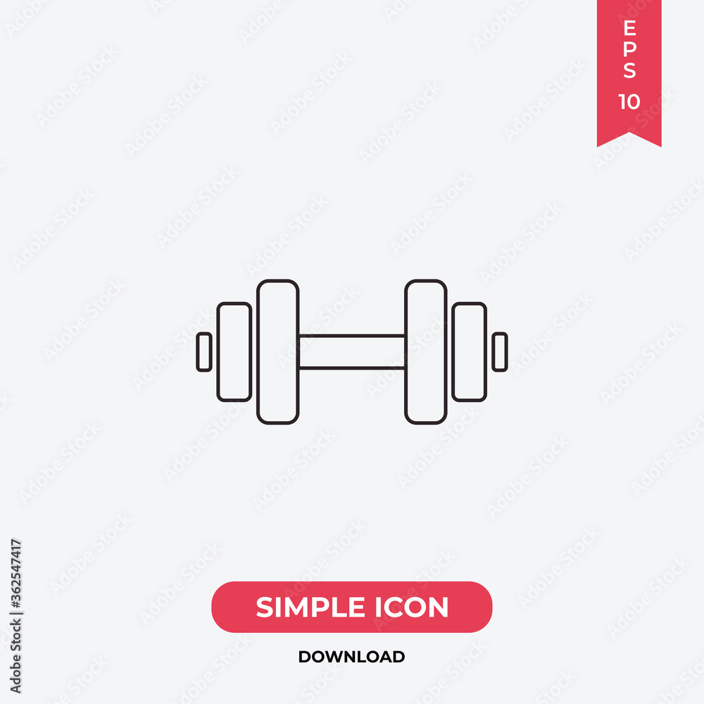 Dumbbell icon vector. Barbell sign Dumbbell icon vector. Barbell sign