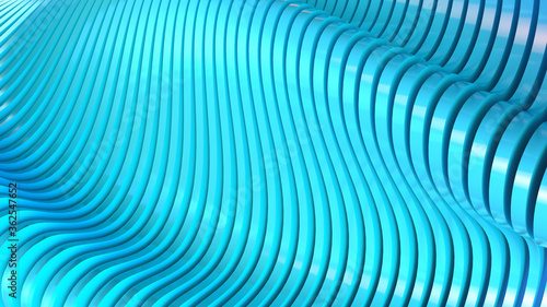 Blue abstract background with waves. Creative Architectural Concept