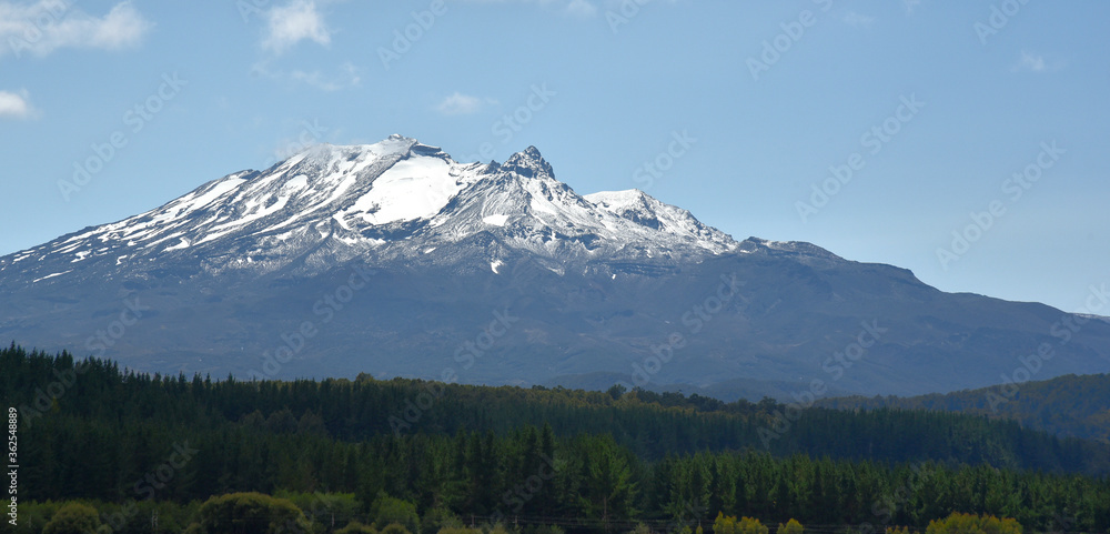 snow capped peaks of north island new zealand
