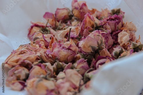 dried rose petals