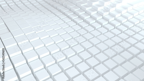 Abstract geometric white background with cubes