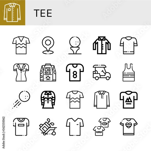 Set of tee icons