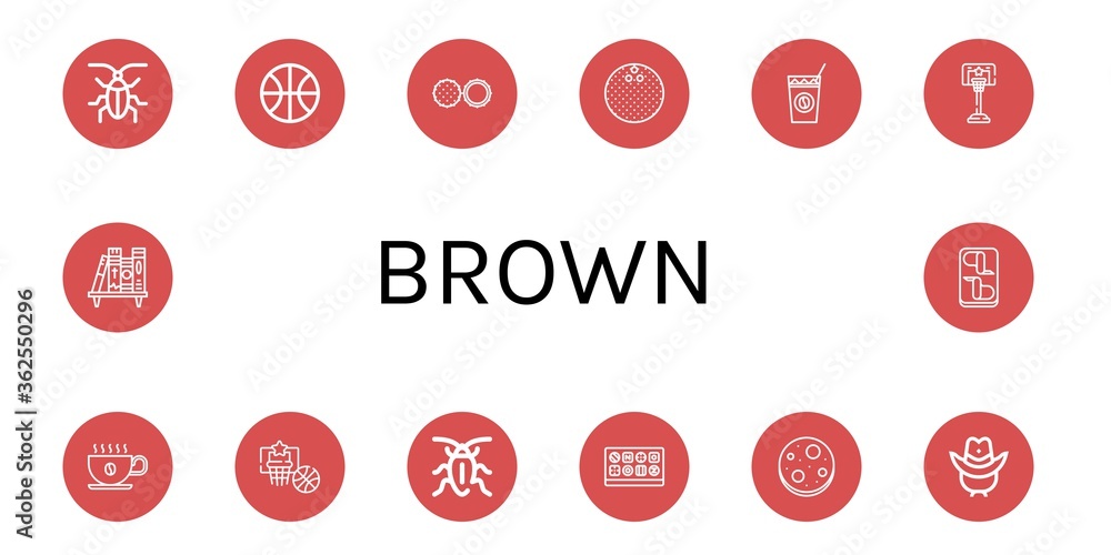 brown simple icons set brown simple icons set