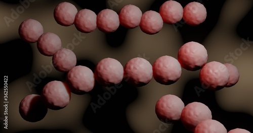Streptococcus pyogenes in 3d illustration photo