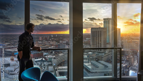 Birmingham rotunda interior sunset man  photo