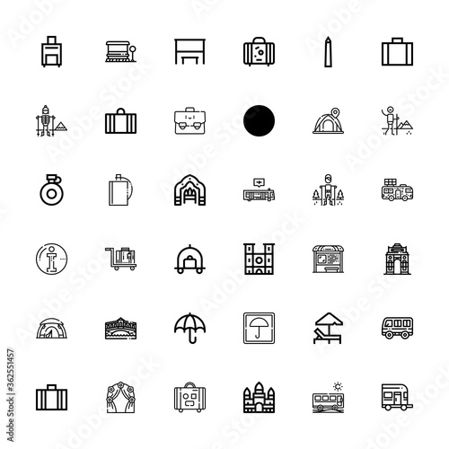 Editable 36 tourist icons for web and mobile