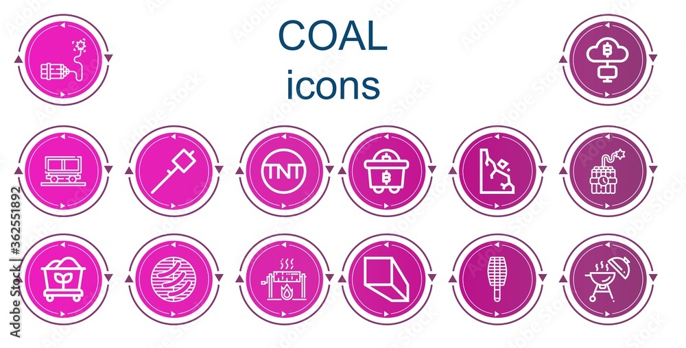Editable 14 coal icons for web and mobile Editable 14 coal icons for web and mobile