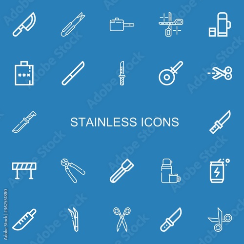 Editable 22 stainless icons for web and mobile