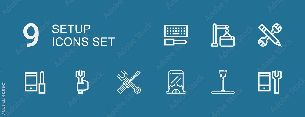 Editable 9 setup icons for web and mobile Editable 9 setup icons for web and mobile