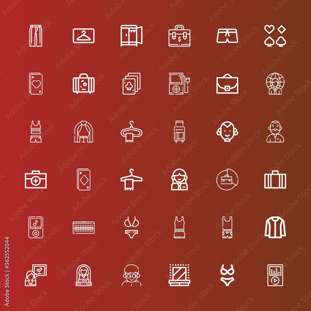 Editable 36 suit icons for web and mobile Editable 36 suit icons for web and mobile