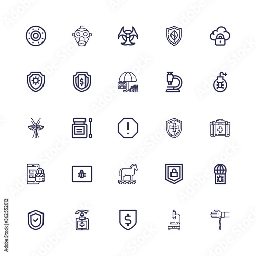 Editable 25 virus icons for web and mobile