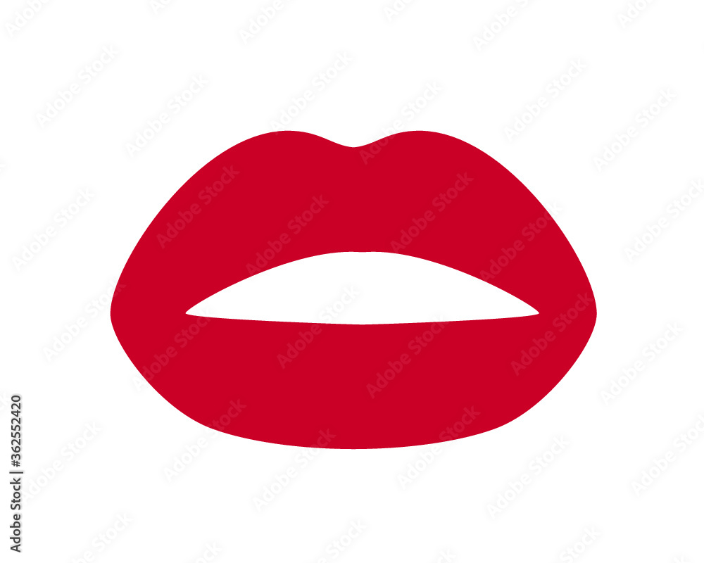 Red lips vector icon. Lip icon vector design. Red lips vector icon. Lip icon vector design.