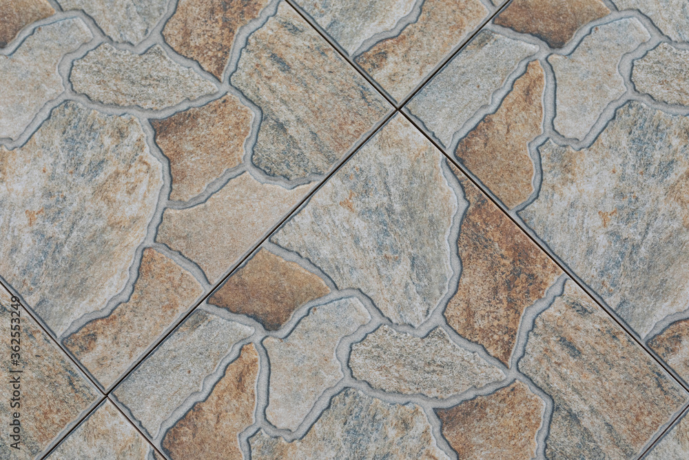 Obraz premium tiled floor close-up with mosaic pattern