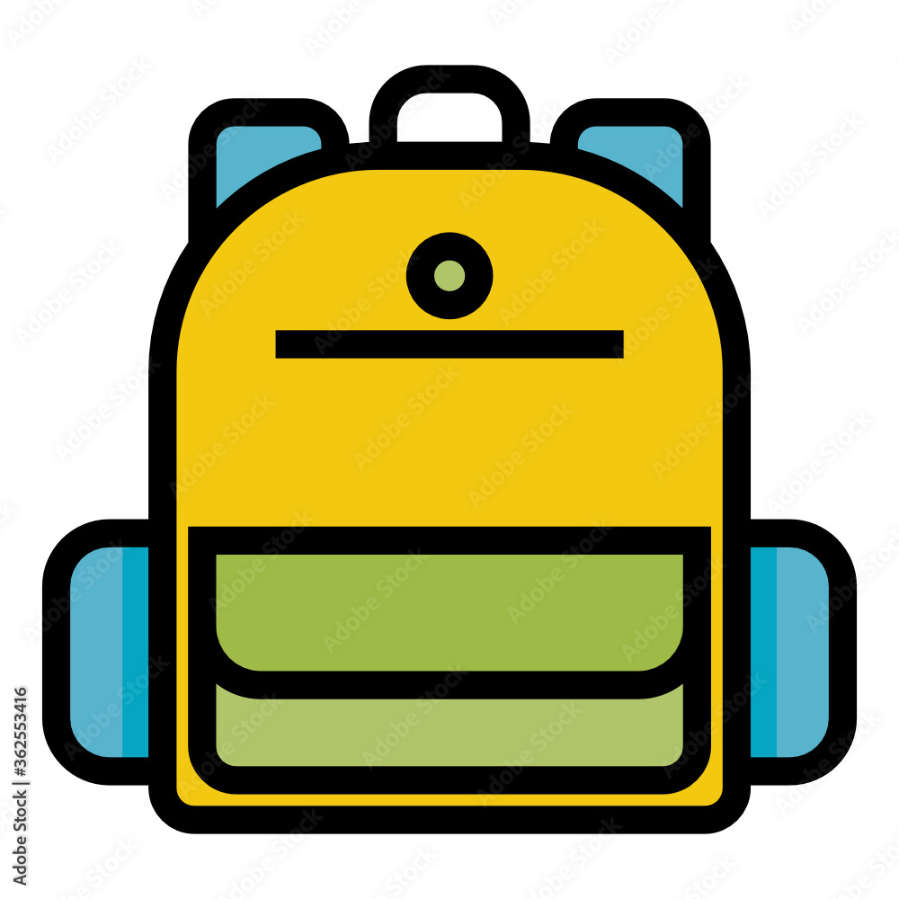 school bag icon design color outline style school bag icon design color outline style