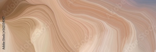 Obraz na płótnie unobtrusive header with elegant modern soft curvy waves background illustration with tan, rosy brown and pastel brown color w salonie