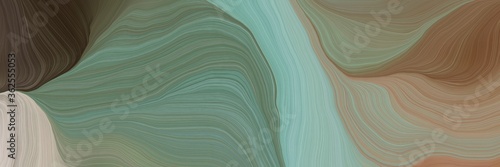 unobtrusive banner with elegant smooth swirl waves background illustration with gray gray, dark gray and very dark green color