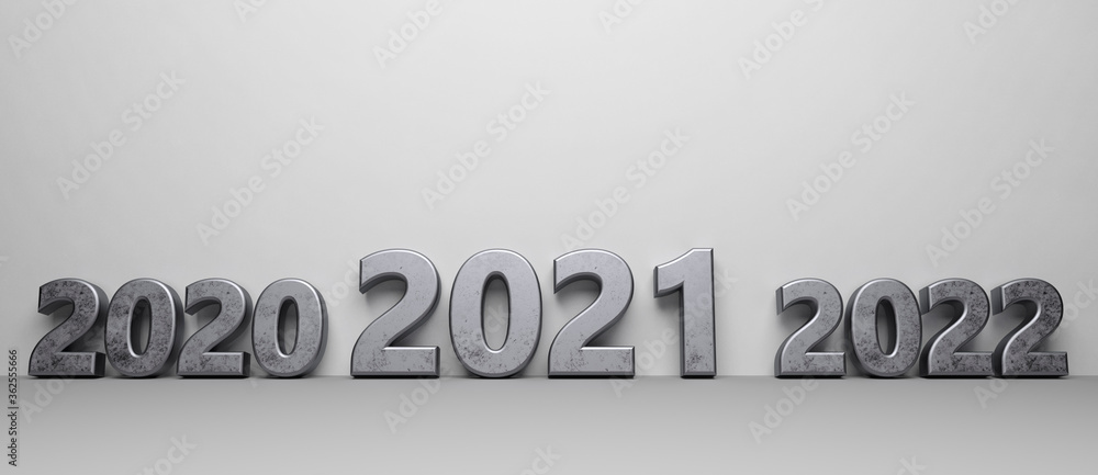 abstract happy near year 2021 symbol - 3D Illustration abstract happy near year 2021 symbol - 3D Illustration