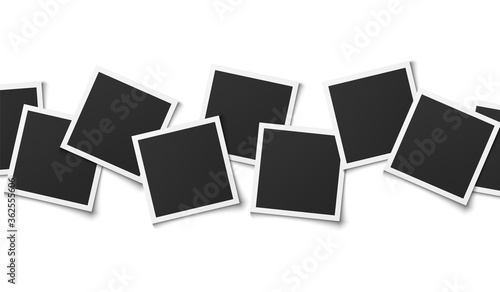 Photo collage. Realistic square frames composition, empty montage template design, vector illustration isolated on white background