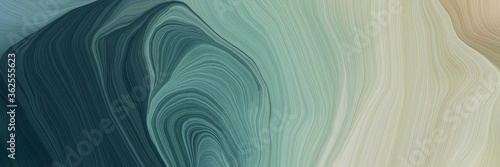 Fotografie, Obraz unobtrusive colorful modern curvy waves background illustration with dark slate