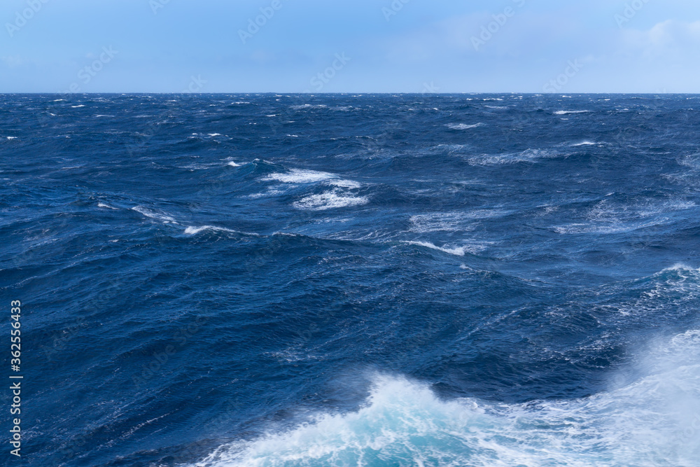 Heavy waves at sea on a cruise