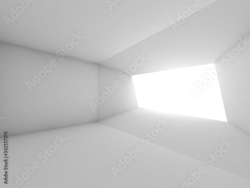 Abstract empty white interior with light portal