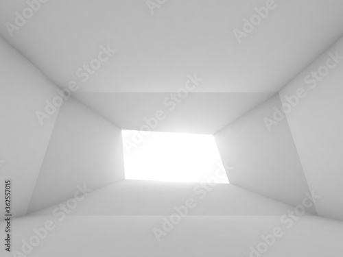 3d abstract empty white interior with light