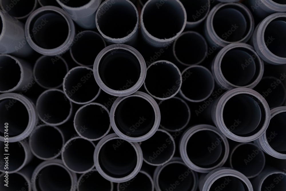 close-up polyvinyl black chloride pipes