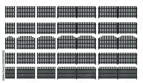 Wooden fence gates. Fences and fences, single and double leaf, floating and sliding gates, personal gates.