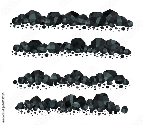 Pile of charcoal ,pile of coal isolated on white background