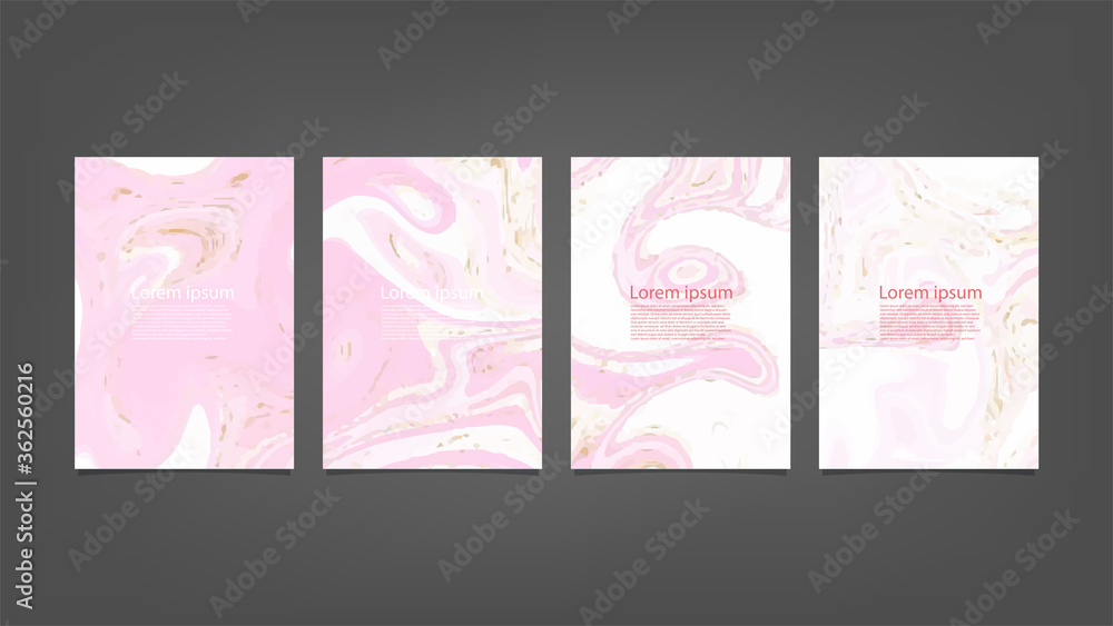 Big set of bright vector pink on vertical black background for brochure poster or flyer