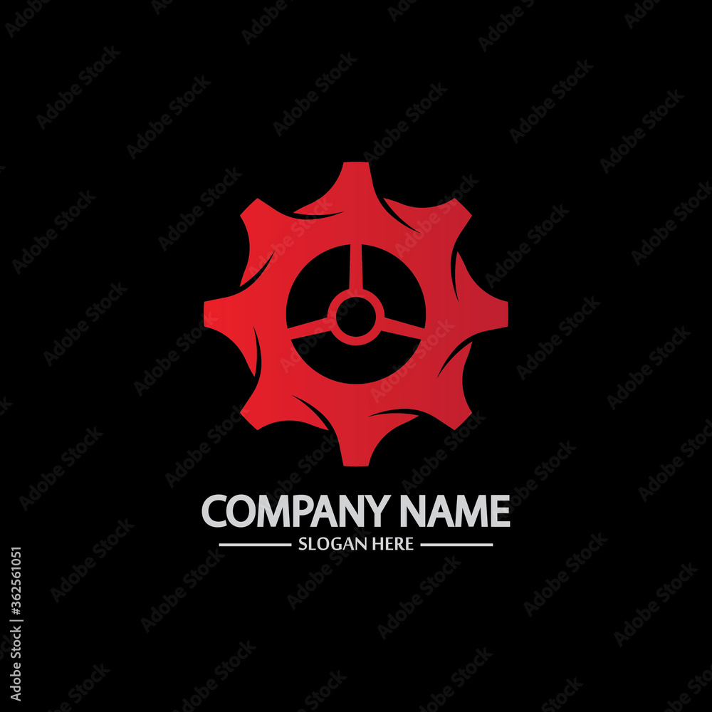 Gear vector logo isolated on a black background. Icon silhouette design template. Simple symbol concept in flat style. Abstract sign pictogram for web mobile and infographics. Gear vector logo isolated on a black background. Icon silhouette design template. Simple symbol concept in flat style. Abstract sign pictogram for web mobile and infographics.