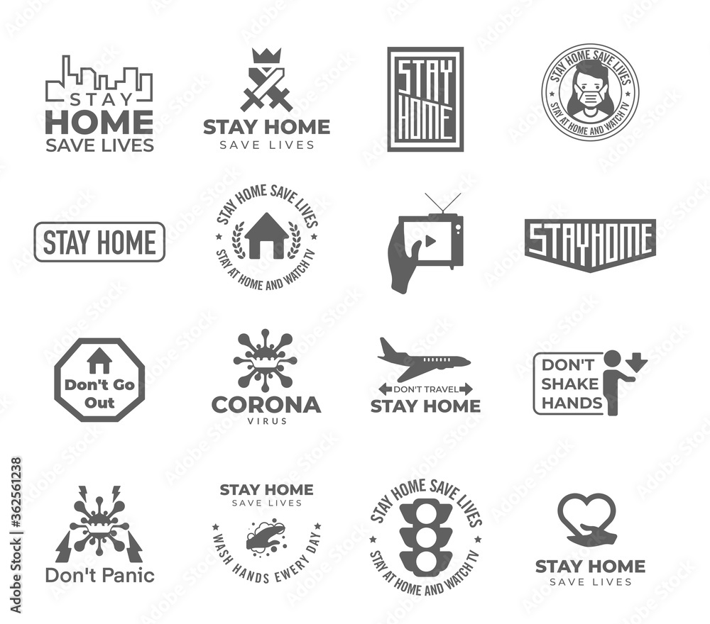 Fototapeta premium Stay home, save lives Coronavirus, covid-19 prevention banner.