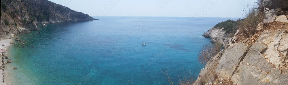Overlooking the Albian Ionian sea coast