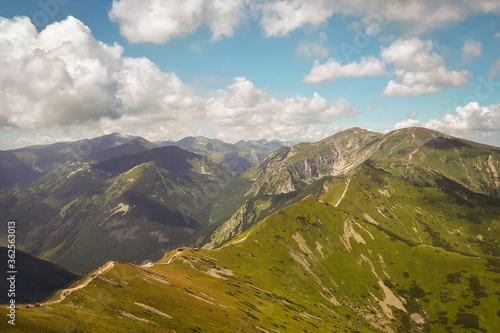 Tatra mountains. View from the top of Kasprowy Wierch mount. Tatry  Poland.